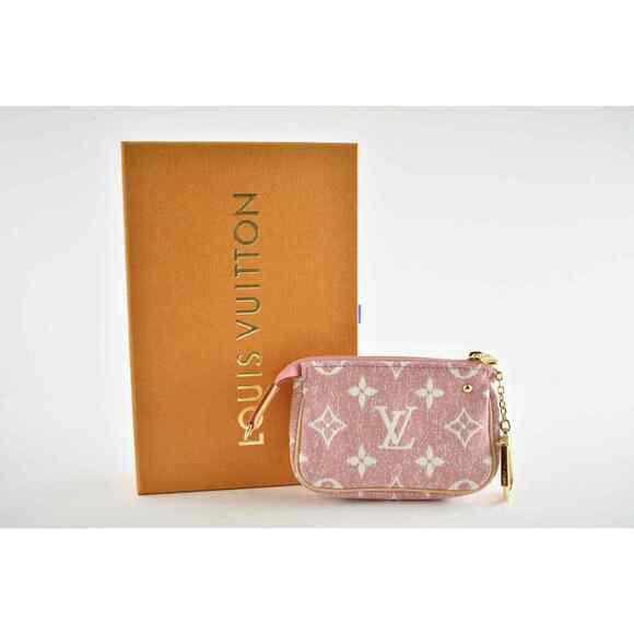 Louis Vuitton Micro Pochette Accessoires Denim Rose Pink Monogram Key Coin Purse - Picture 2 of 11